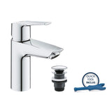 Mitigeur lavabo Grohe chromé avec vidage et outil de montage bleu