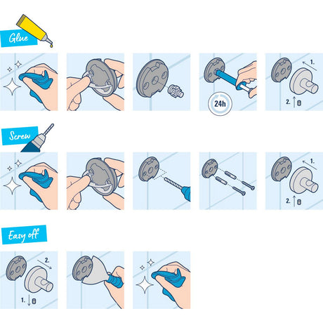 Notice d'installation support mural Grohe, accessoire de salle de bain, couleur gris.