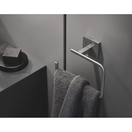 Porte-serviettes Grohe, accessoire mural gris, finition inox, design moderne, salle de bain