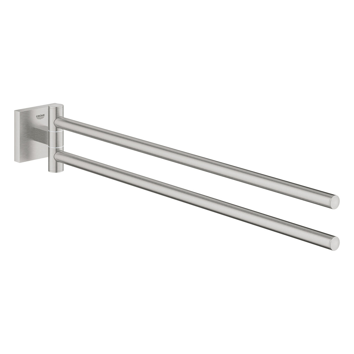Porte-serviettes Grohe, porte-serviettes mural, inox brossé, double barre, salle de bain