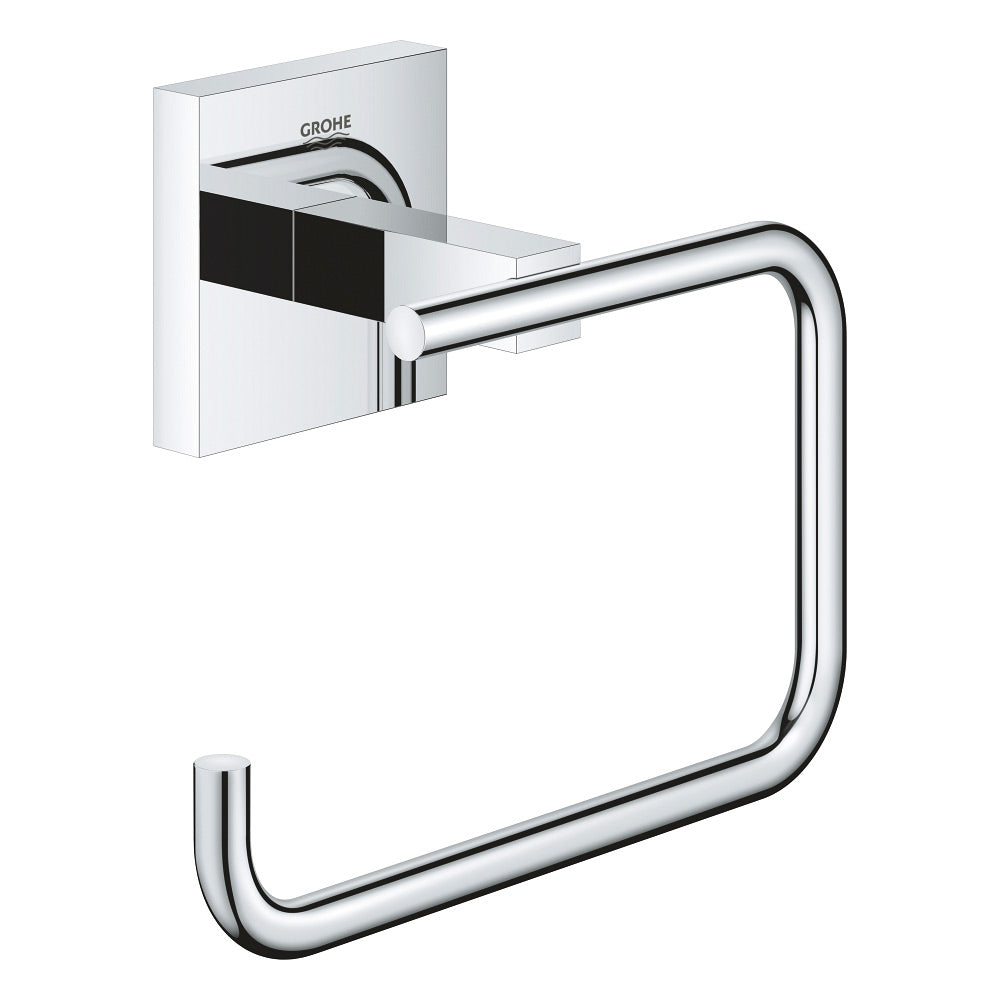 Porte-papier toilette Grohe, accessoire mural chromé, design moderne, couleur argentée