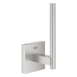 Porte-rouleau papier toilette Grohe mural en inox brossé, couleur argentée.