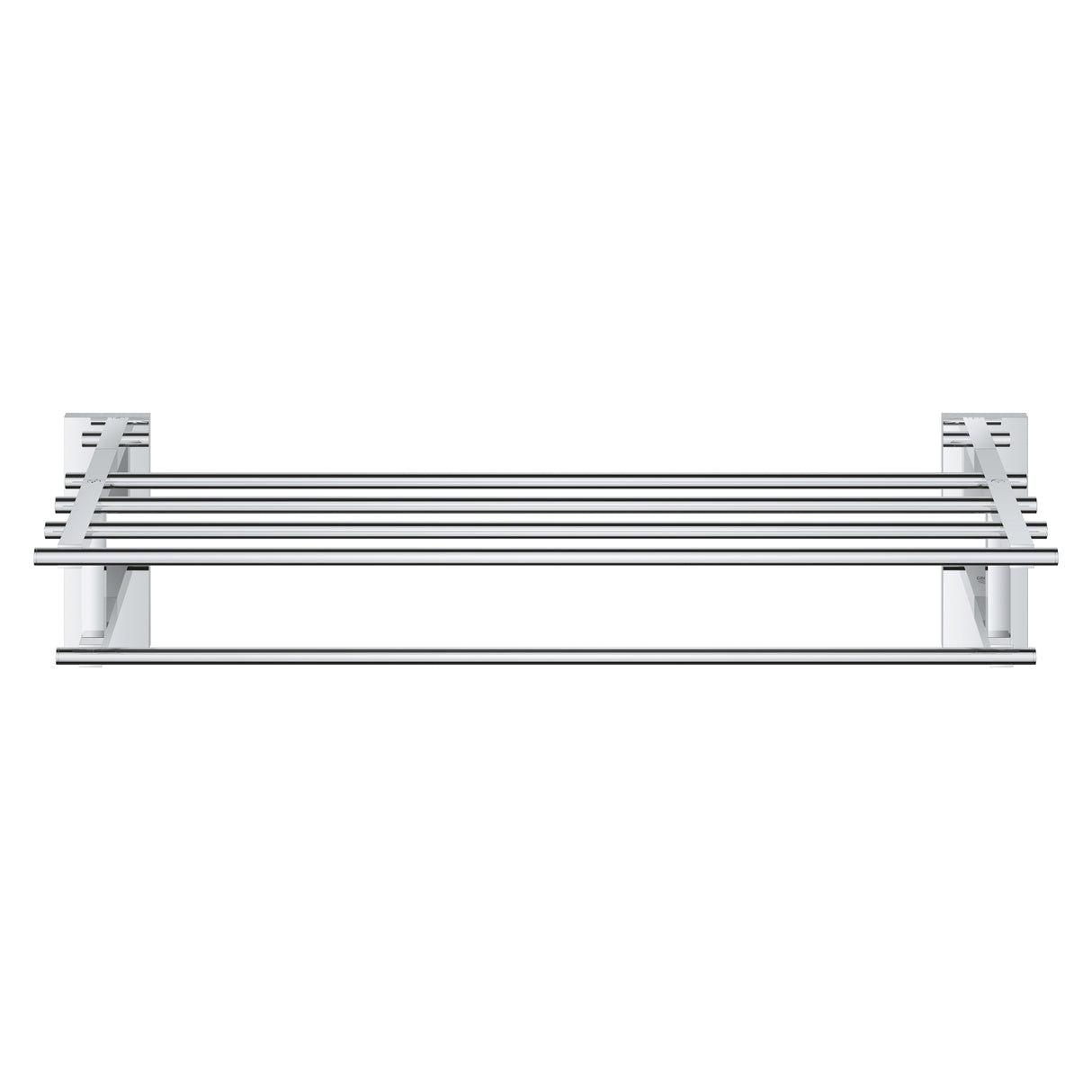 Étagère murale Grohe porte-serviettes, produit salle de bain finition chrome argenté.