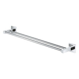 Barre porte-serviettes Grohe, accessoire salle de bain, finition chromée argentée