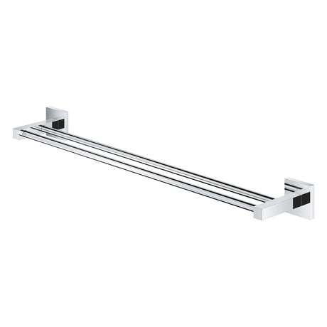Barre porte-serviettes Grohe, accessoire salle de bain, finition chromée argentée