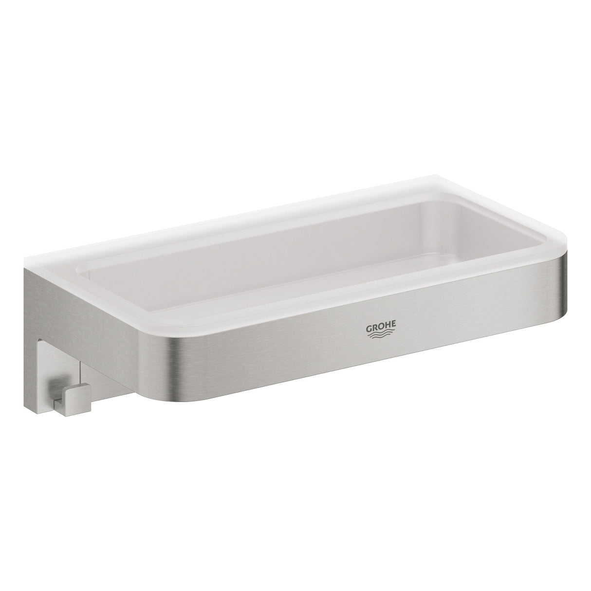 Porte-savon mural Grohe, accessoire de salle de bain, coloris argent brossé