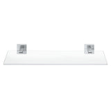 Étagère murale Grohe, accessoire salle de bain en verre transparent et supports chromés.