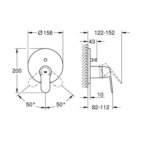 GROHE Mitigeur de lavabo Eurosmart Cosmopolitan monocommande 2 sorties avec inverseur - Mister PRO