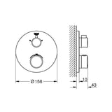 GROHE Mitigeur de douche thermostatique Grohtherm 2 sorties avec inverseur