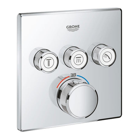 GROHE Façade de mitigeur thermostatique encastré Grohtherm SmartControl 3 sorties - Mister PRO