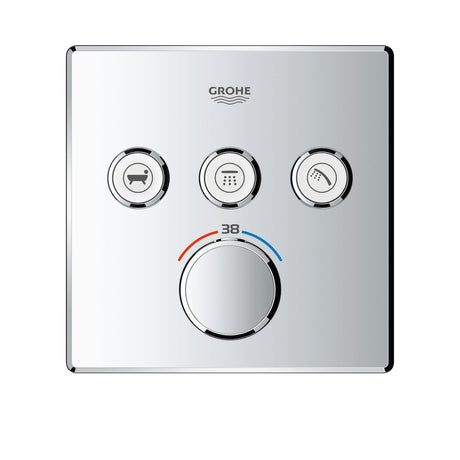 GROHE Façade de mitigeur thermostatique encastré Grohtherm SmartControl 3 sorties - Mister PRO