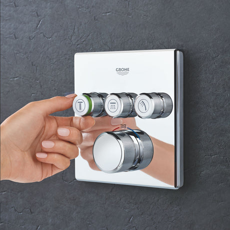 GROHE Façade de mitigeur thermostatique encastré Grohtherm SmartControl 3 sorties - Mister PRO