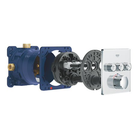 GROHE Façade de mitigeur thermostatique encastré Grohtherm SmartControl 3 sorties - Mister PRO