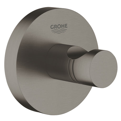 Patère murale Grohe, porte-serviette, inox brossé, accessoire salle de bain moderne.