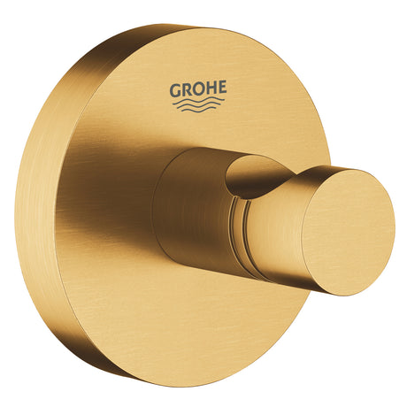 Patère murale Grohe, accessoire salle de bain, finition dorée brossée, design moderne