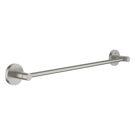 Barre porte-serviettes Grohe, accessoire salle de bain, couleur inox brossé.