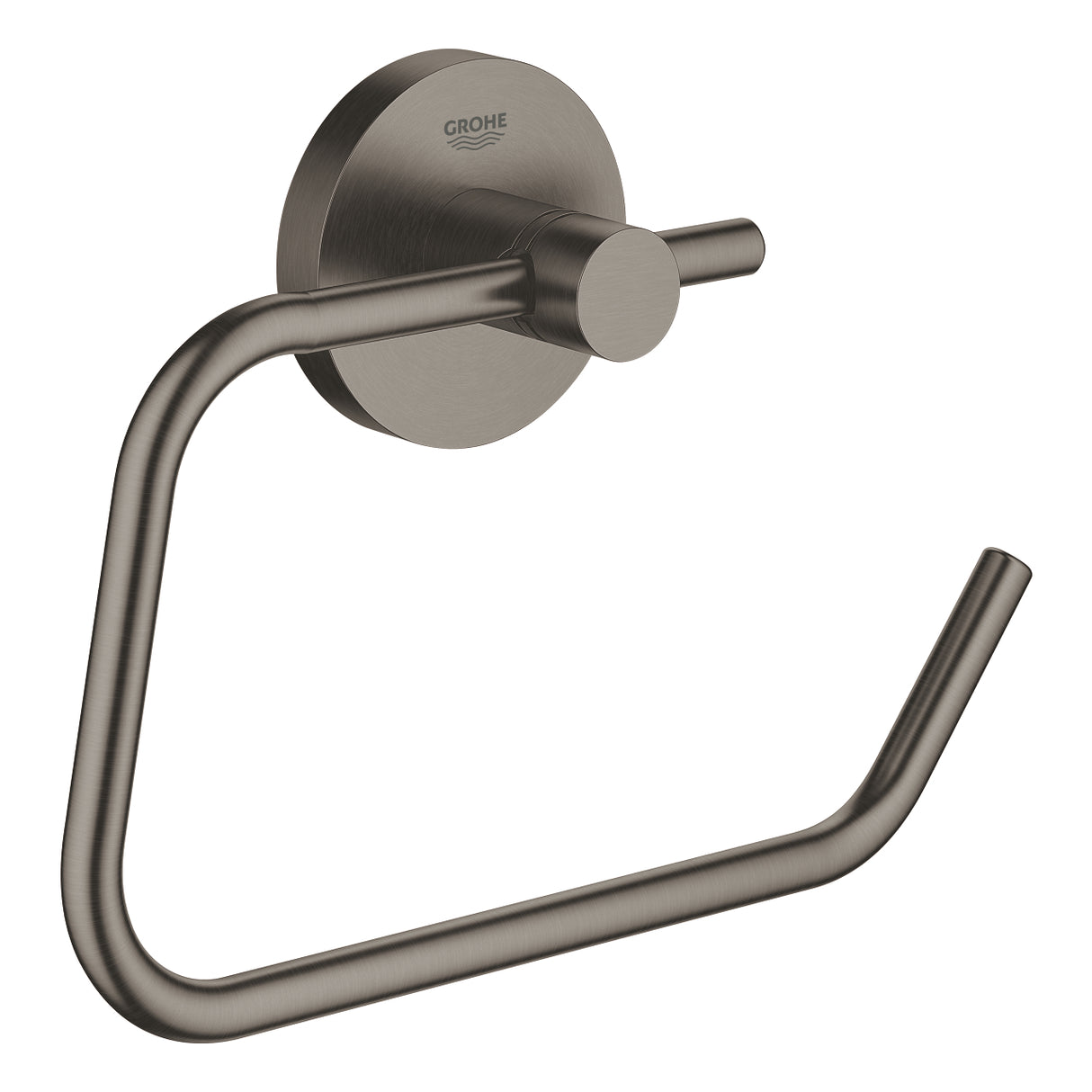 Porte-papier toilette Grohe, accessoire mural, couleur nickel brossé élégant.
