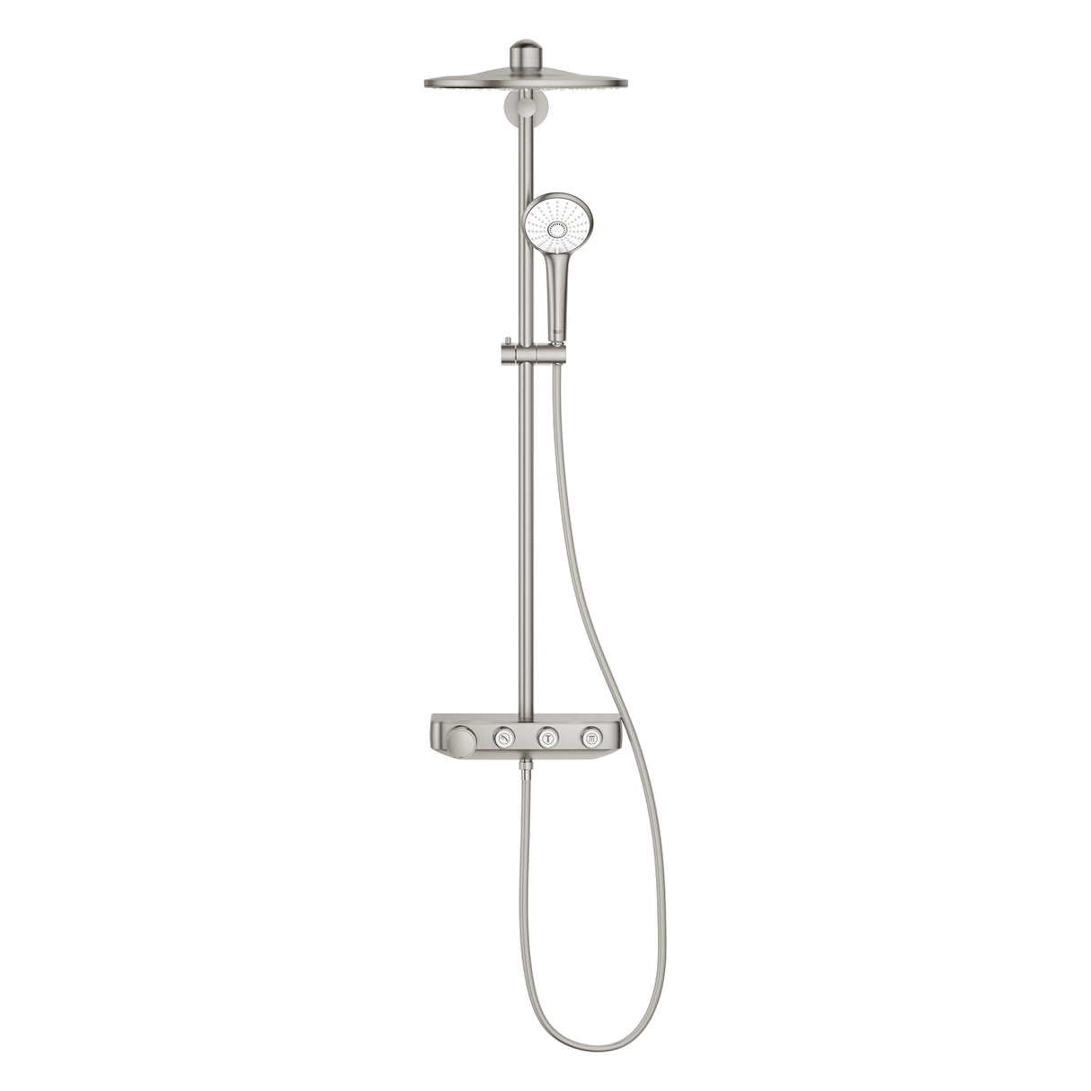 Colonne de douche Grohe, ensemble de douche thermostatique, couleur inox brossé