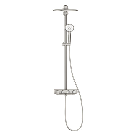 Colonne de douche Grohe, ensemble de douche thermostatique, couleur inox brossé