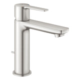 Mitigeur de lavabo Grohe, robinet salle de bain couleur inox brossé.