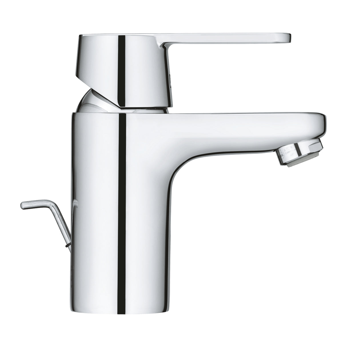 Mitigeur lavabo Grohe, robinet salle de bain chromé, design moderne, couleur argentée
