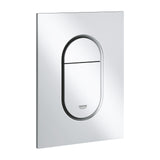Plaque de commande Grohe, type WC, couleur chromée.