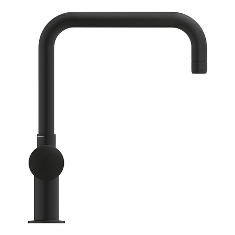 Mitigeur Grohe, robinet de cuisine noir mat, design moderne, bec carré