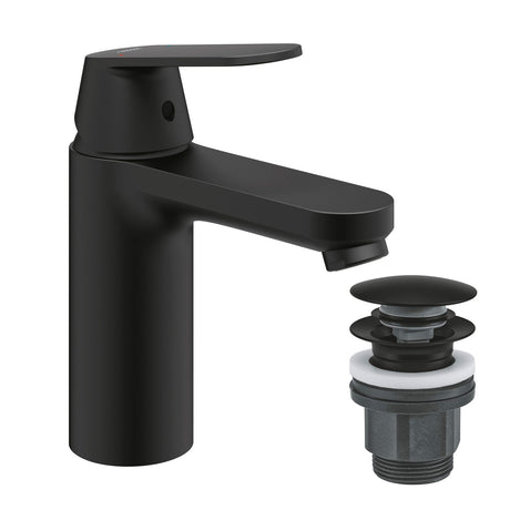 GROHE Mitigeur lavabo Quick Fix Get monocommande taille M noir mat avec bonde clic-clac - Mister PRO