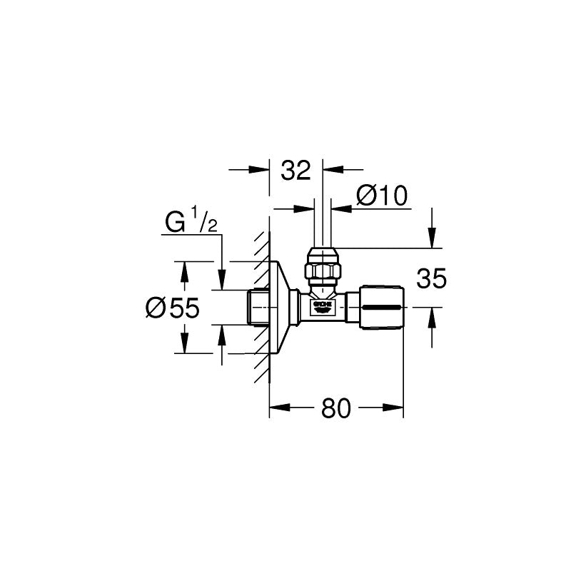 GROHE Robinet d'arrêt équerre 1/2 Nickel Brossé - 22037EN0