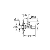 GROHE Robinet d'arrêt équerre 1/2 Nickel Brossé - 22037EN0