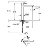 GROHE Mitig de lavabo monocommande Lineare XL Hard Graphite brossé