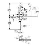 GROHE Mitigeur de cuisine monocommande Start Cool Sunrise brossé