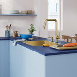 GROHE Mitigeur de cuisine monocommande avec douchette Start Cool Sunrise brossé