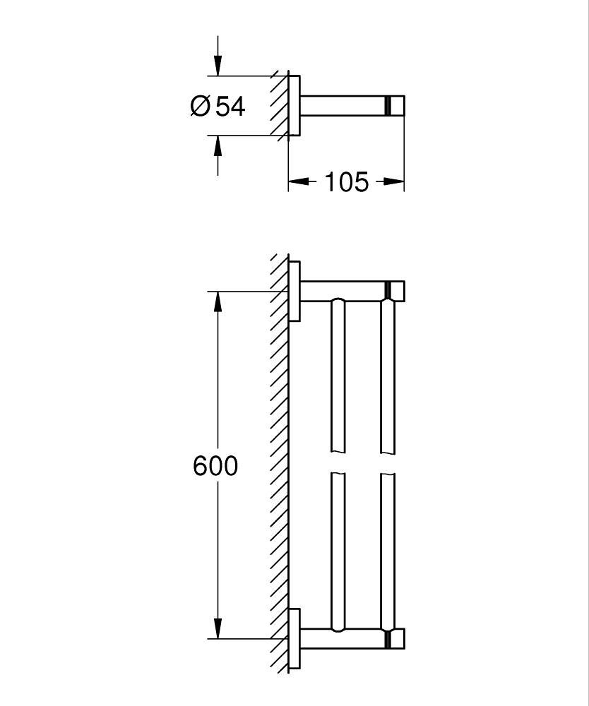 GROHE Double barre porte-serviettes Start - Mister PRO