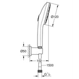 GROHE Ensemble douche 3 jets avec support mural Vitalio Joy+ 120