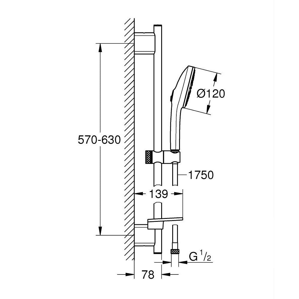 GROHE Ensemble de douche 3 jets Vitalio Joy+ 120