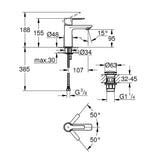 GROHE Mitigeur de lavabo Lineare XS sans tirette - Mister PRO