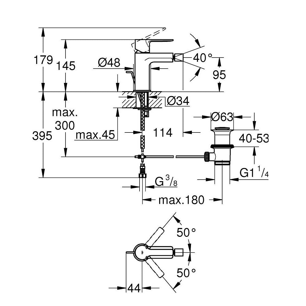 GROHE Mitigeur de bidet monocommande Lineare S - Mister PRO