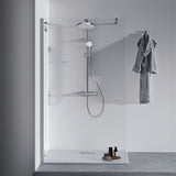 Colonne de douche Ø26cm hauteur ajustable CERATHERM T25 Chrome et blanc