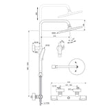 Colonne de douche Ø26cm hauteur ajustable CERATHERM T25 Chrome et blanc
