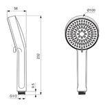 Douchette Ø10cm 2 jets IDEALRAIN ALU+ Chrome et noire