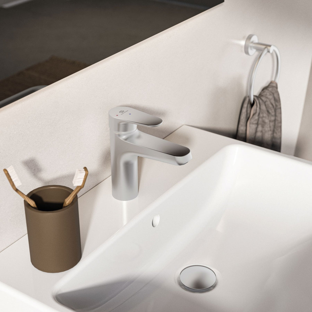 Mitigeur de lavabo avec bonde Click-Clack ALU+