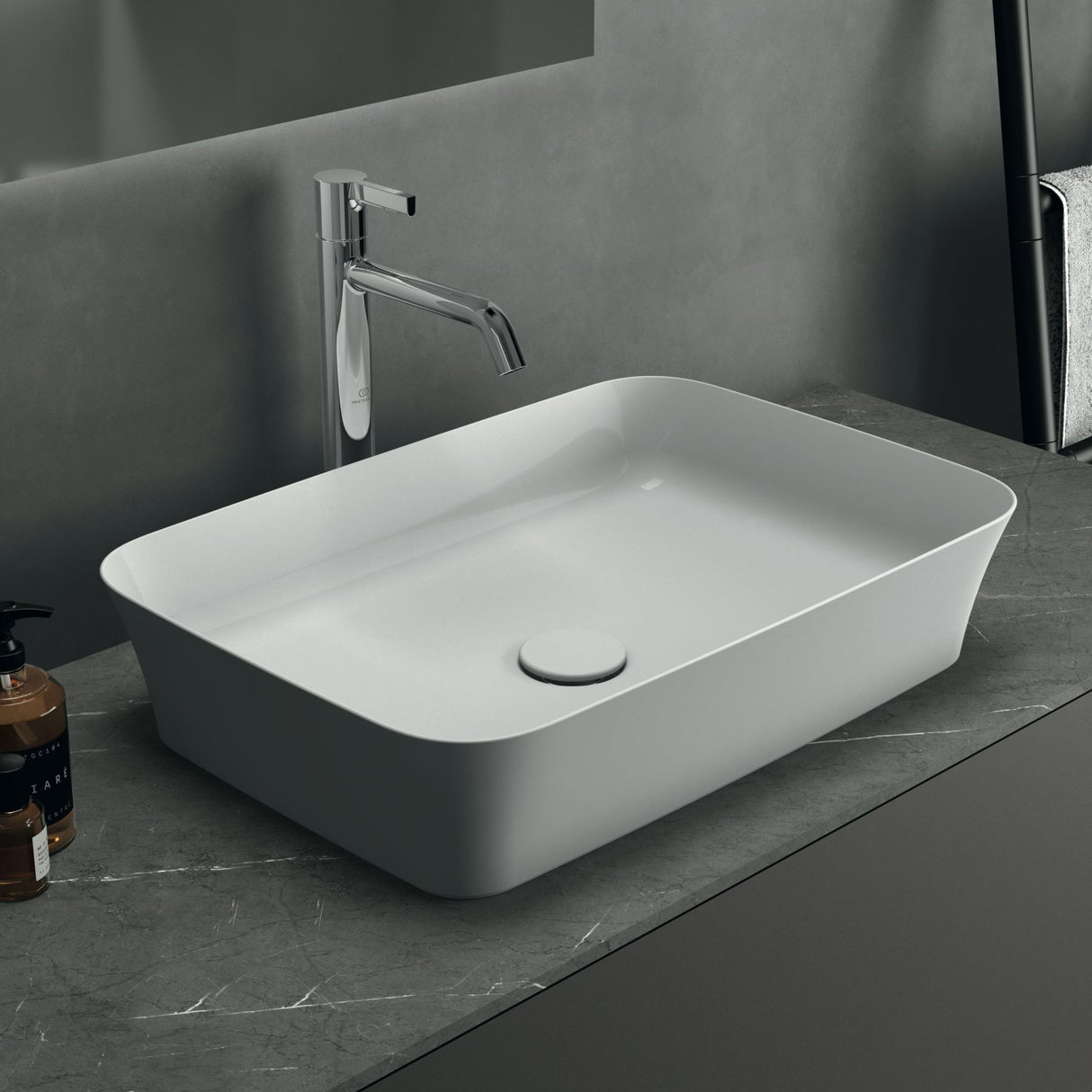 Vasque 55x38 cm Diamatec IPALYSS blanc brillant sans trop plein