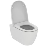 Pack WC suspendu caréné i.life O avec abattant recouvrant declipsable blanc