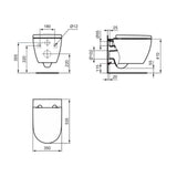 Pack WC suspendu caréné i.life O avec abattant recouvrant declipsable blanc