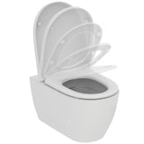Pack WC suspendu caréné i.life O avec abattant recouvrant declipsable blanc