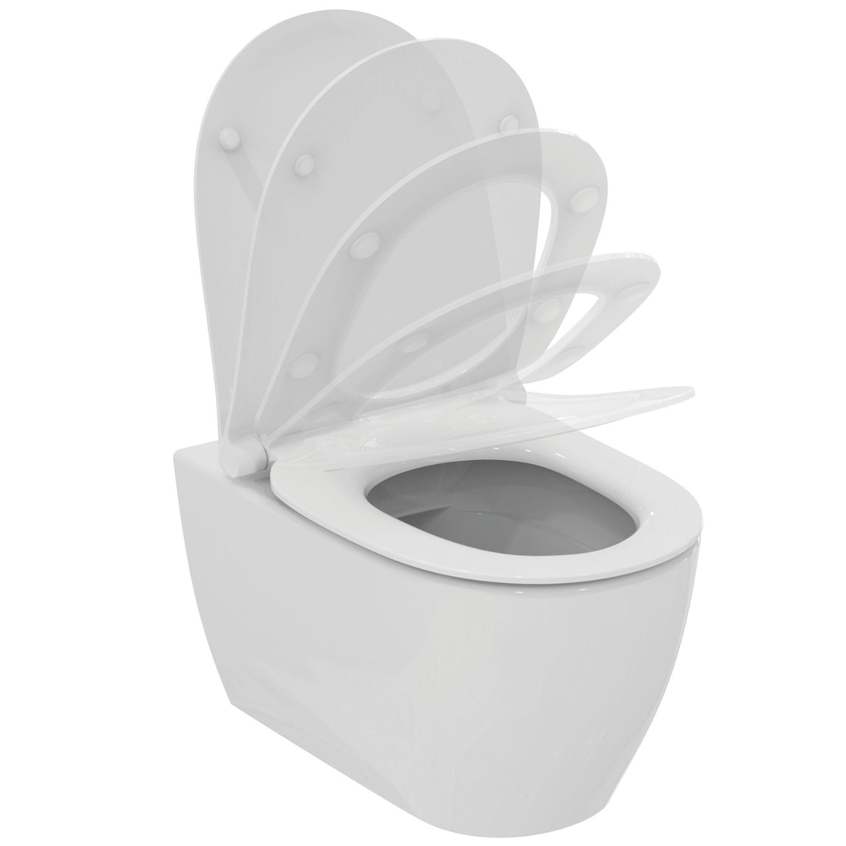 Pack WC suspendu caréné i.life O avec abattant slim declipsable blanc