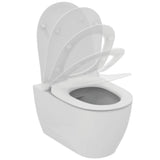 Pack WC suspendu caréné i.life O avec abattant slim declipsable blanc