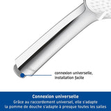 Douchette Duravit, pommeau de douche chromé, couleur argent, installation universelle.