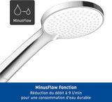 Douchette Hansgrohe, type pommeau de douche, couleur chrome argenté, fonction MinusFlow